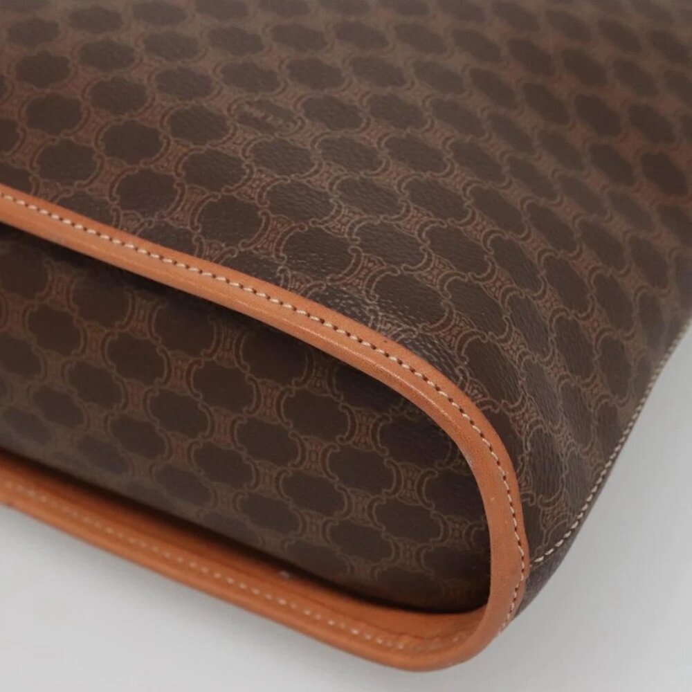 CELINE Macadam Canvas Hand Bag PVC Leather Brown Gold Auth gh019 - Picture 10 of 14